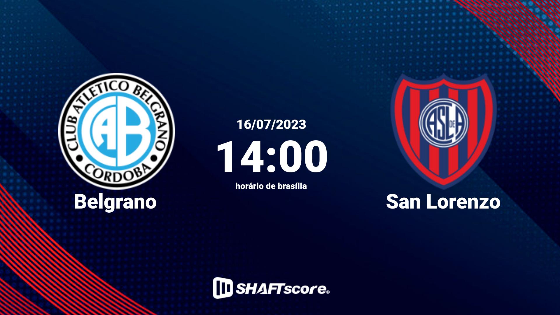 Estatísticas do jogo Belgrano vs San Lorenzo 16.07 14:00