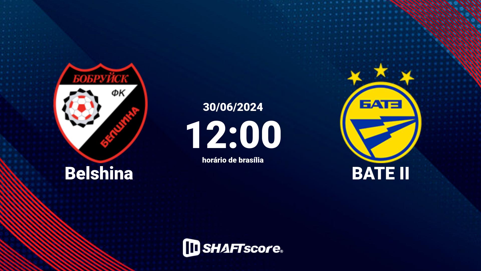 Estatísticas do jogo Belshina vs BATE II 30.06 12:00