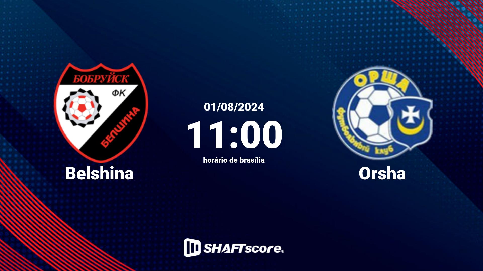 Estatísticas do jogo Belshina vs Orsha 01.08 11:00