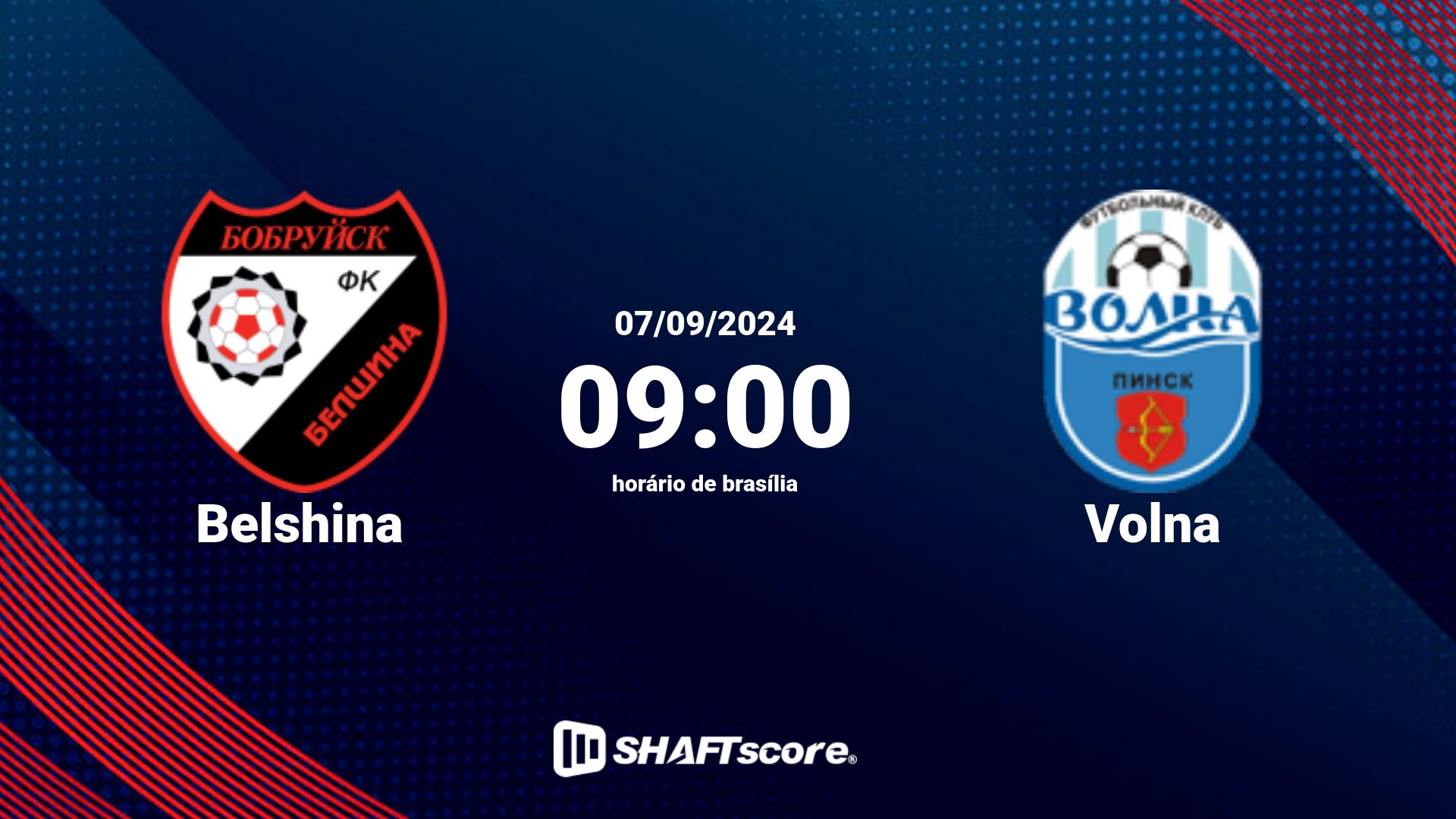 Estatísticas do jogo Belshina vs Volna 07.09 09:00