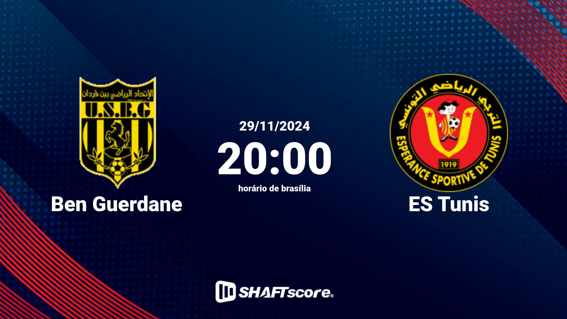 Estatísticas do jogo Ben Guerdane vs ES Tunis 29.11 20:00