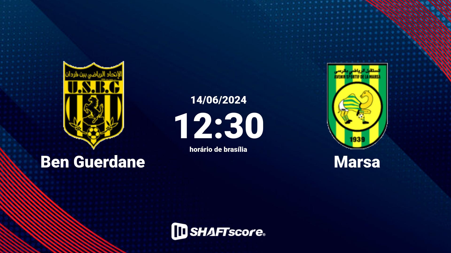 Estatísticas do jogo Ben Guerdane vs Marsa 14.06 12:30