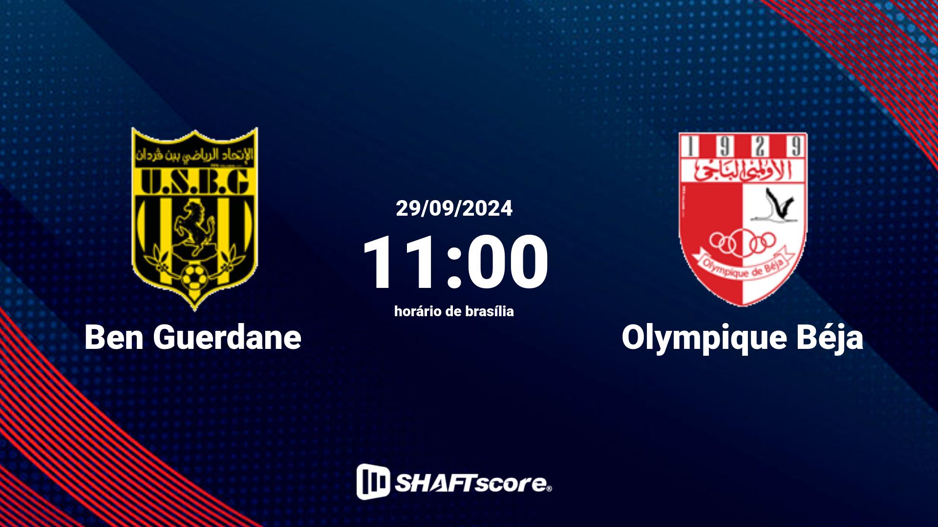 Estatísticas do jogo Ben Guerdane vs Olympique Béja 29.09 11:00