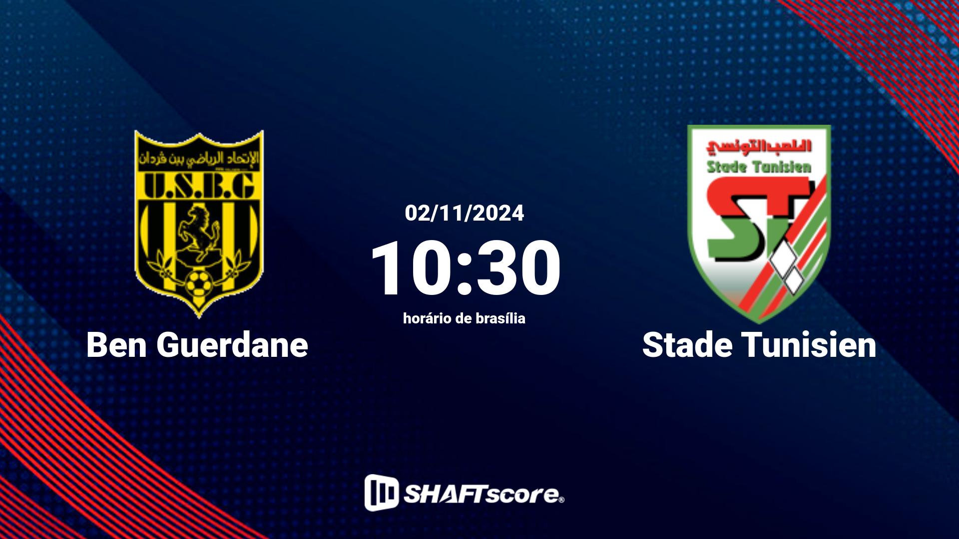 Estatísticas do jogo Ben Guerdane vs Stade Tunisien 02.11 10:30