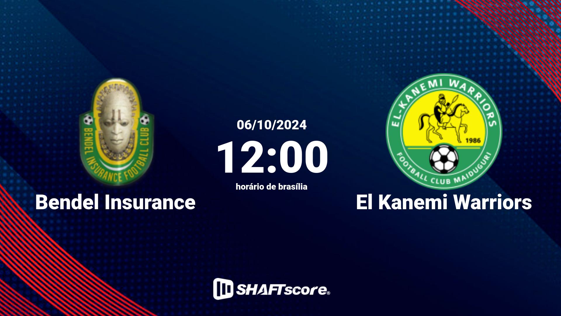 Estatísticas do jogo Bendel Insurance vs El Kanemi Warriors 06.10 12:00