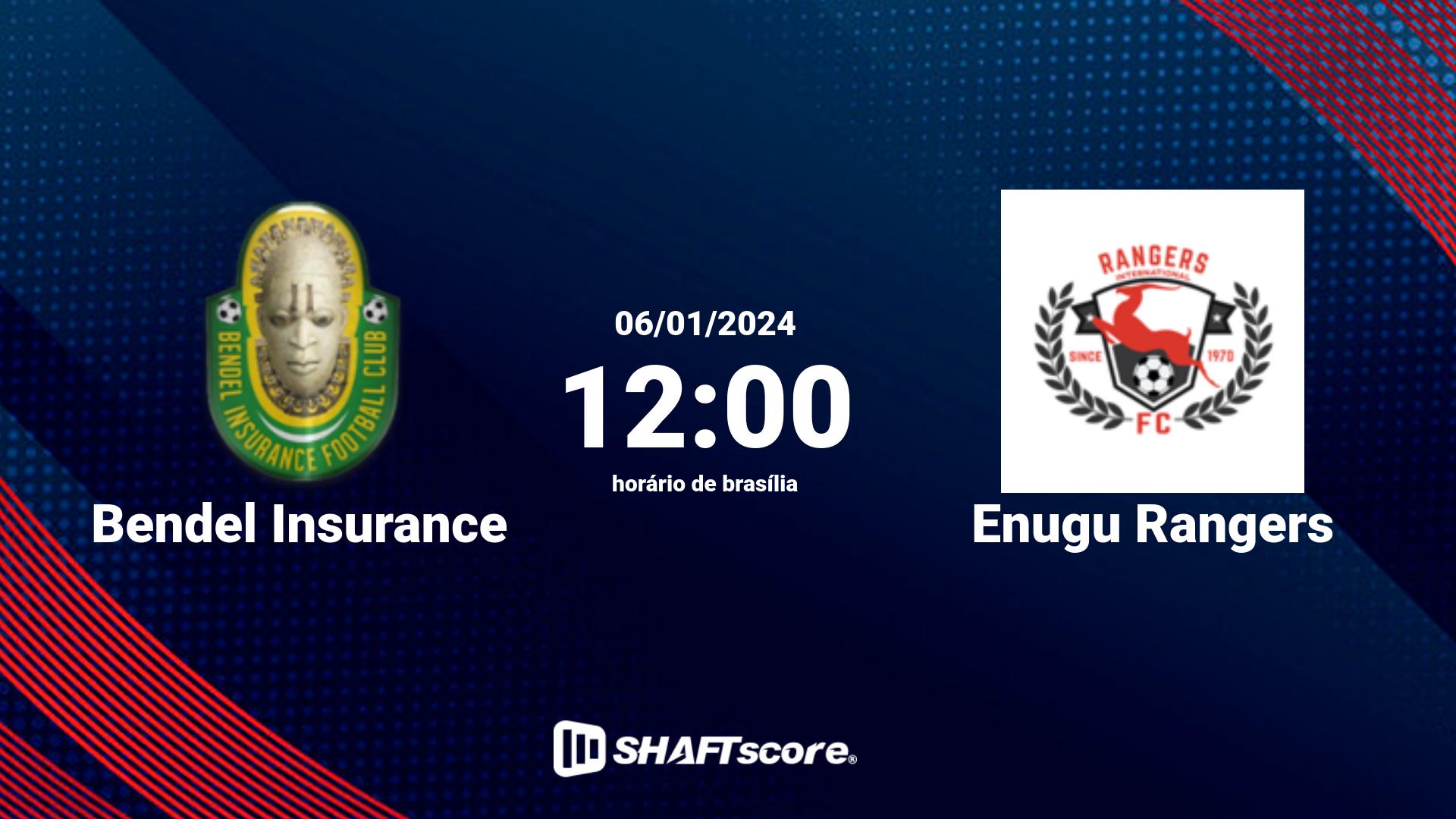 Estatísticas do jogo Bendel Insurance vs Enugu Rangers 06.01 12:00