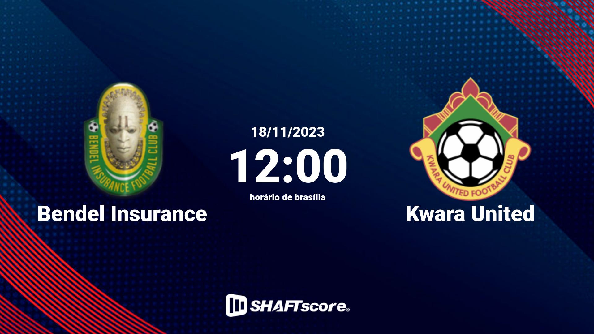 Estatísticas do jogo Bendel Insurance vs Kwara United 18.11 12:00