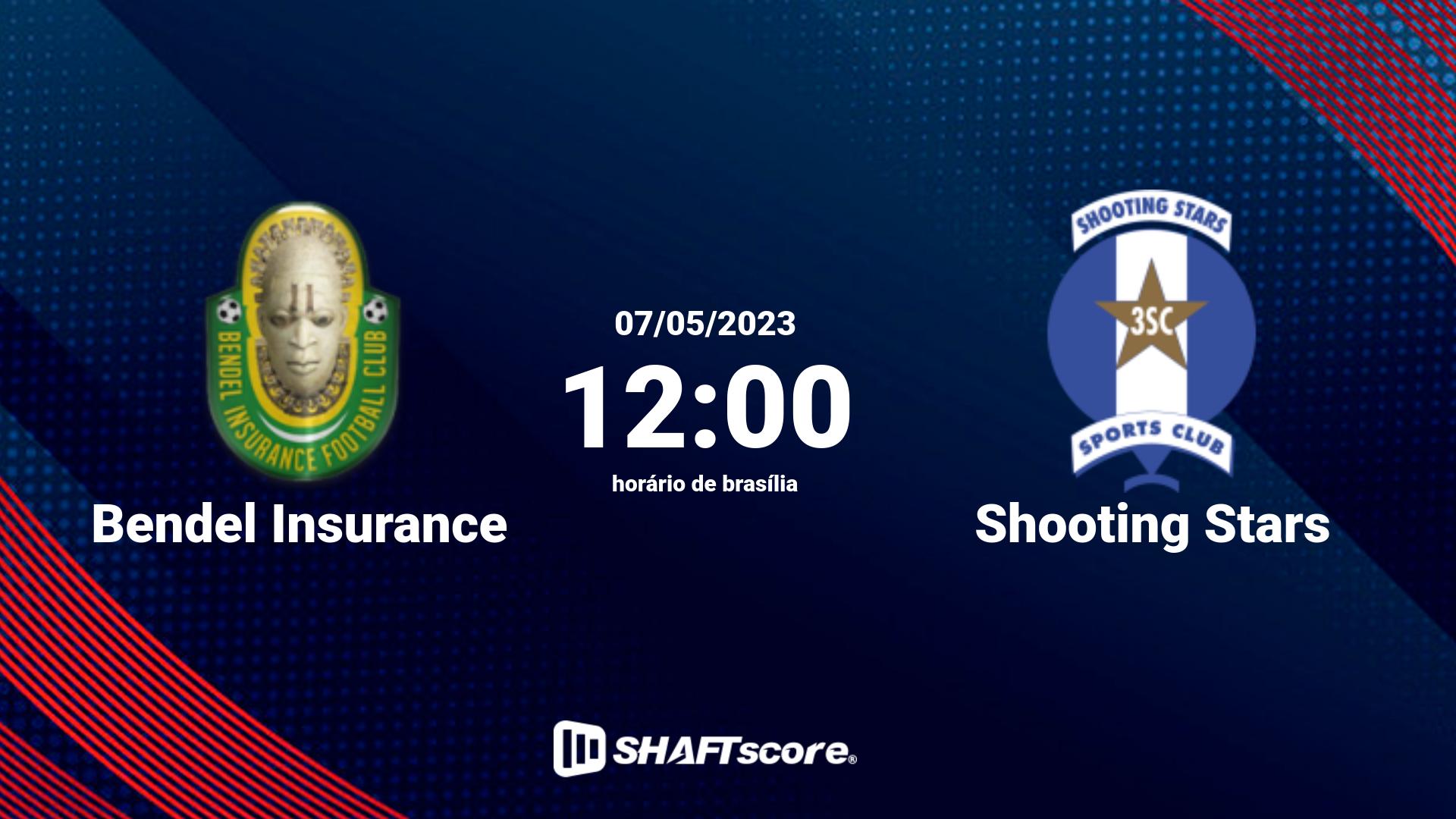 Estatísticas do jogo Bendel Insurance vs Shooting Stars 07.05 12:00