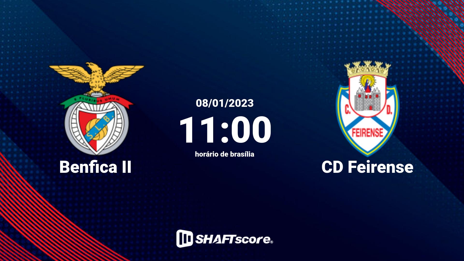 Estatísticas do jogo Benfica II vs CD Feirense 08.01 11:00