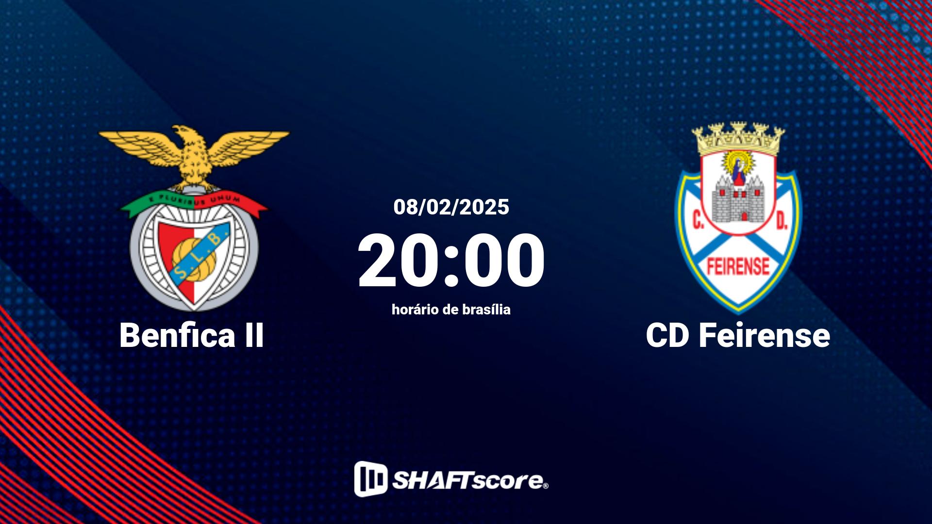 Estatísticas do jogo Benfica II vs CD Feirense 08.02 20:00