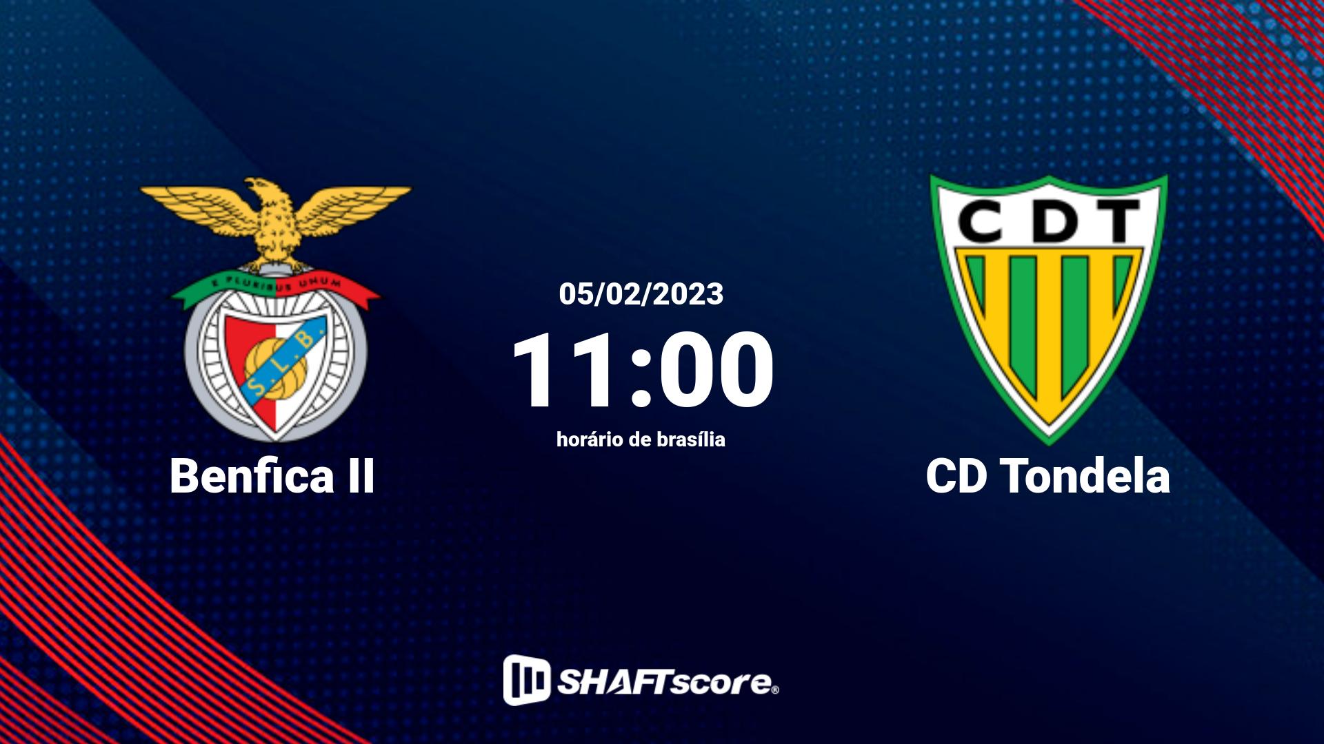 Estatísticas do jogo Benfica II vs CD Tondela 05.02 11:00