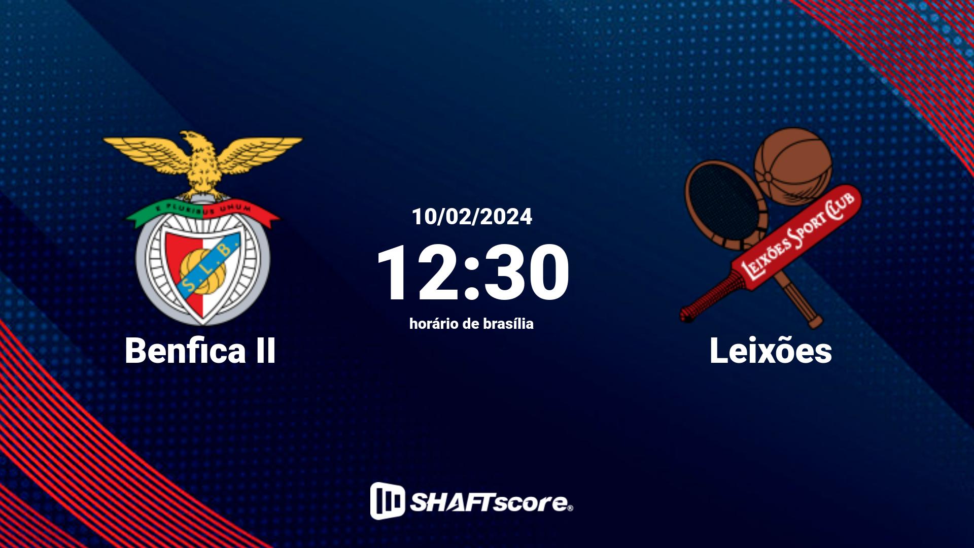 Estatísticas do jogo Benfica II vs Leixões 10.02 12:30