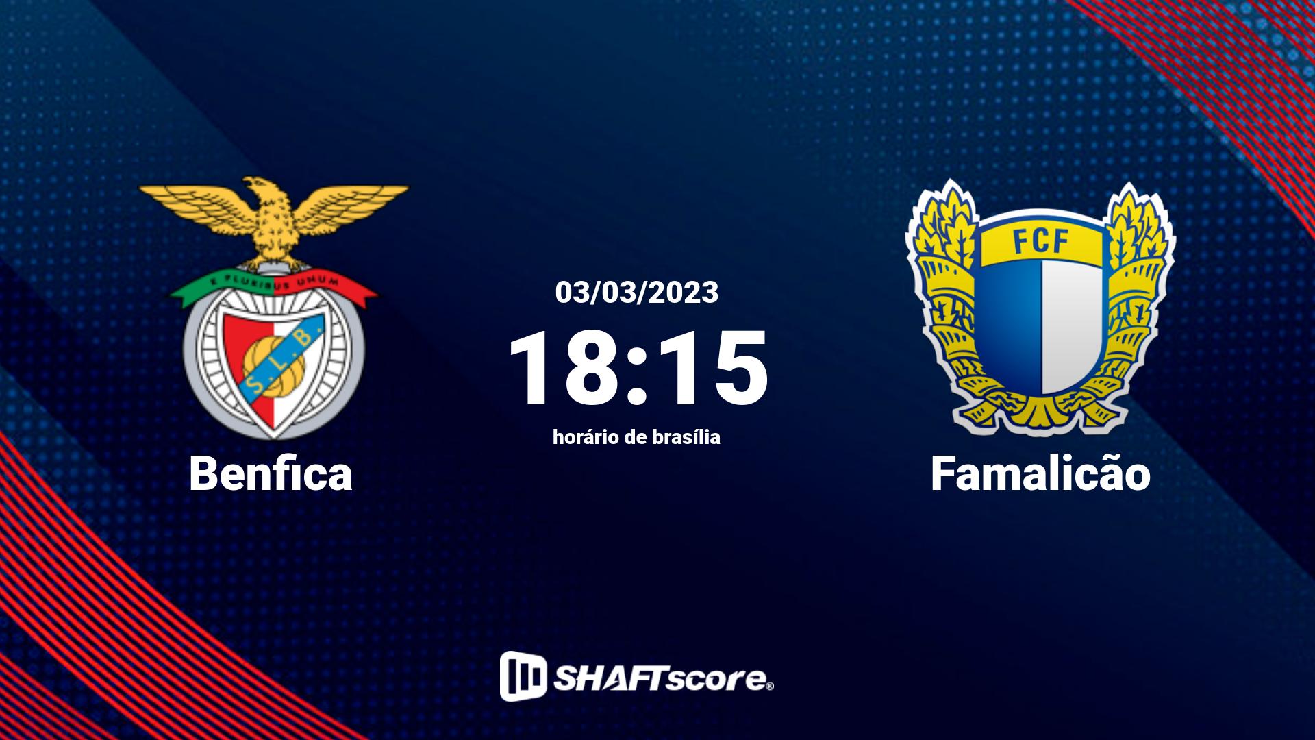 Estatísticas do jogo Benfica vs Famalicão 03.03 18:15