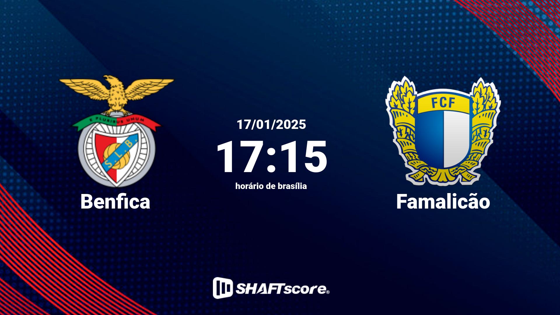 Estatísticas do jogo Benfica vs Famalicão 17.01 17:15