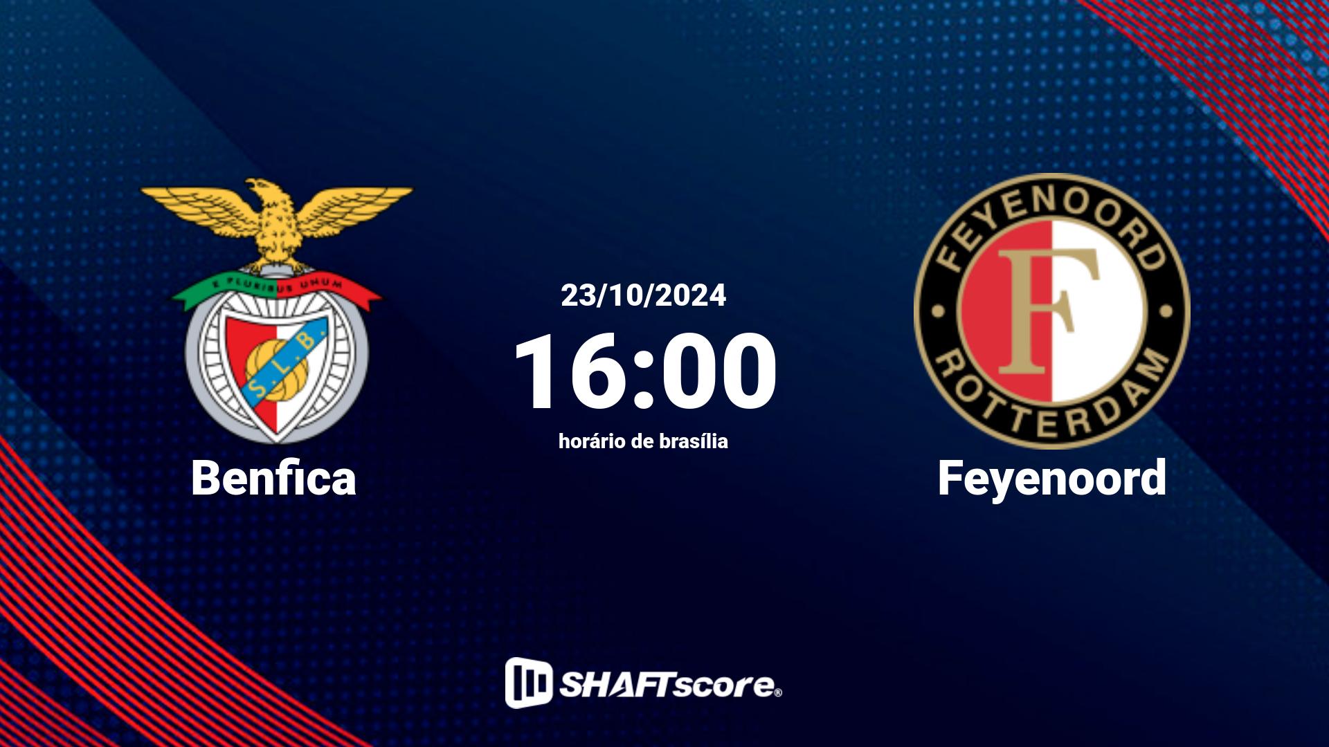 Estatísticas do jogo Benfica vs Feyenoord 23.10 16:00