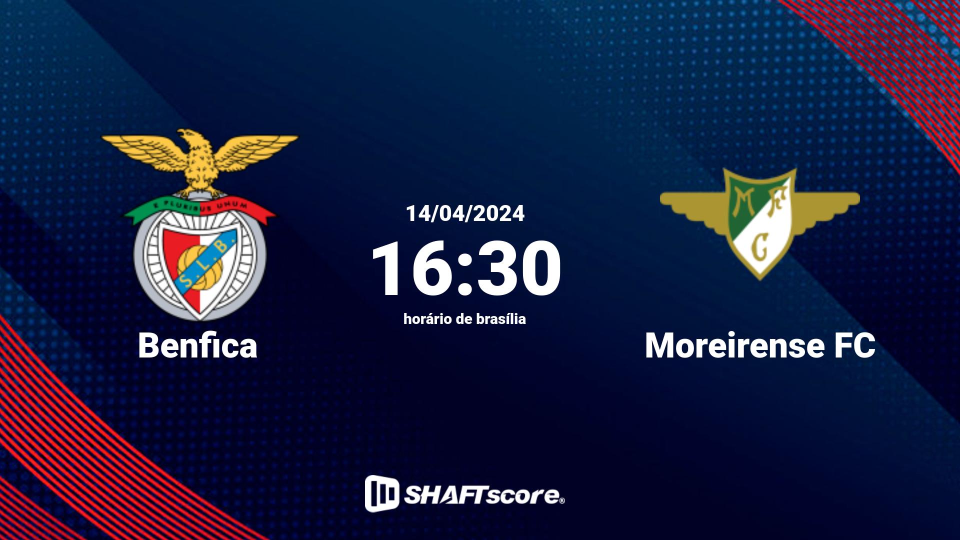 Estatísticas do jogo Benfica vs Moreirense FC 14.04 16:30