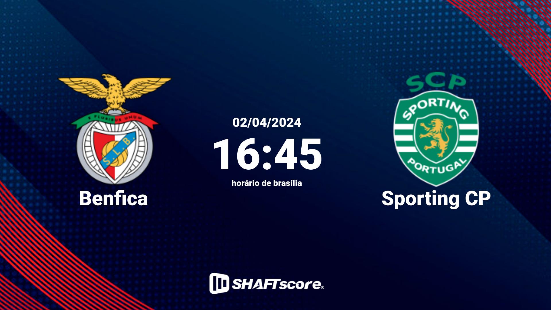 Estatísticas do jogo Benfica vs Sporting CP 02.04 16:45