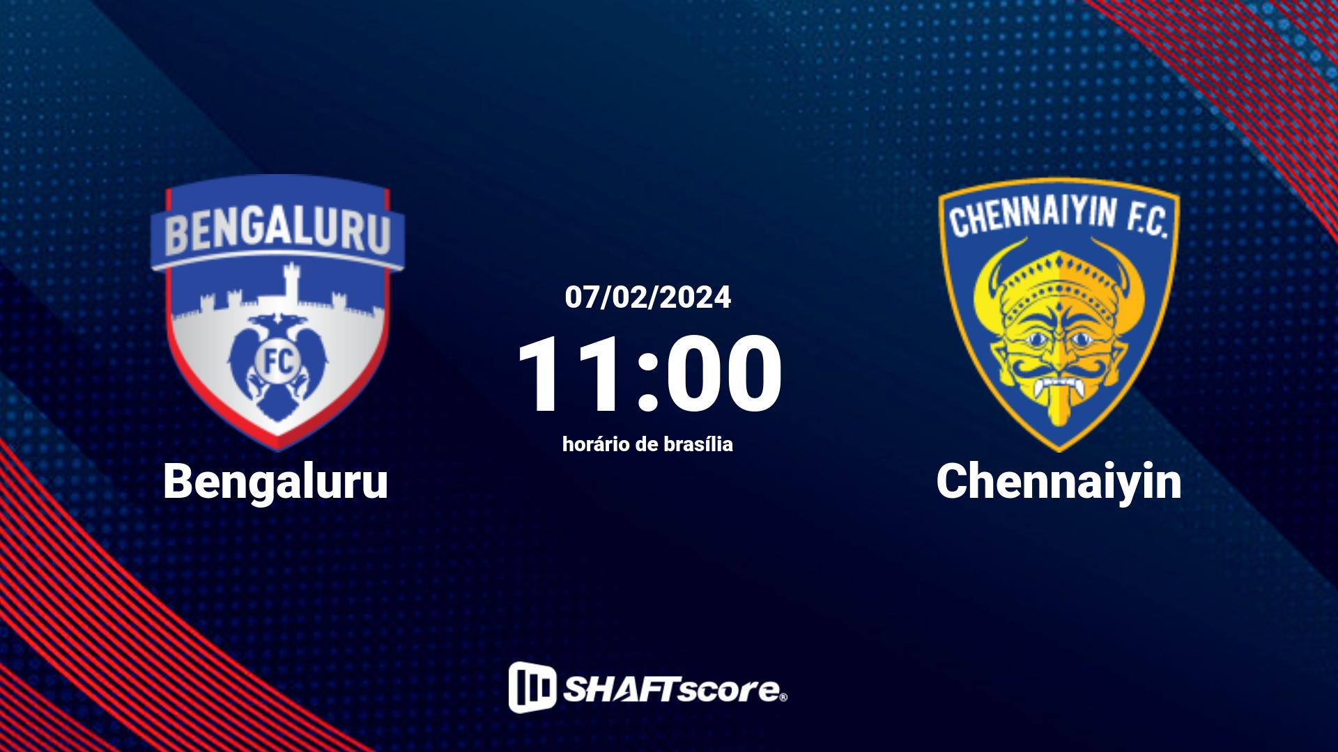 Estatísticas do jogo Bengaluru vs Chennaiyin 07.02 11:00