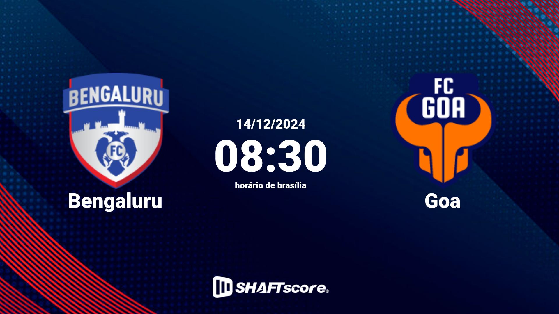 Estatísticas do jogo Bengaluru vs Goa 14.12 08:30