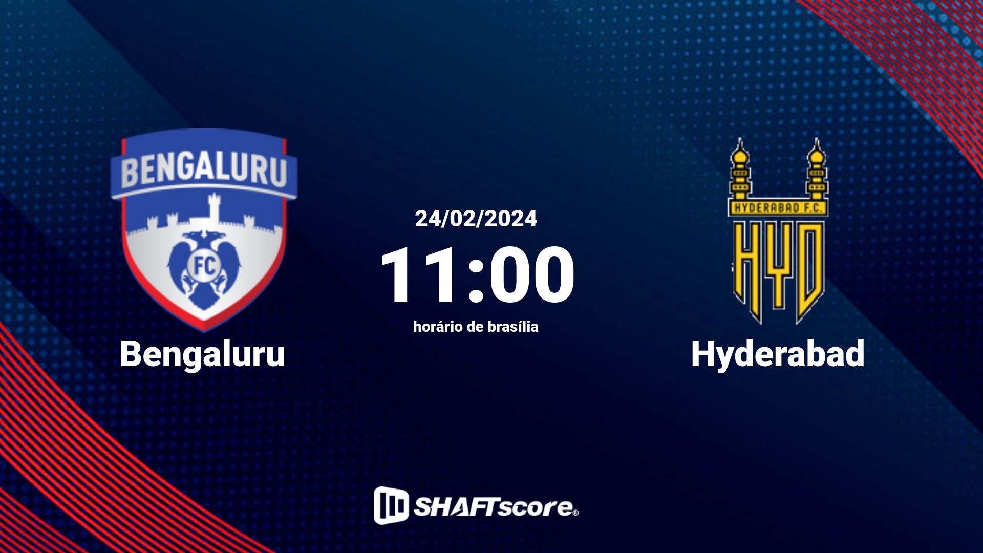 Estatísticas do jogo Bengaluru vs Hyderabad 24.02 11:00