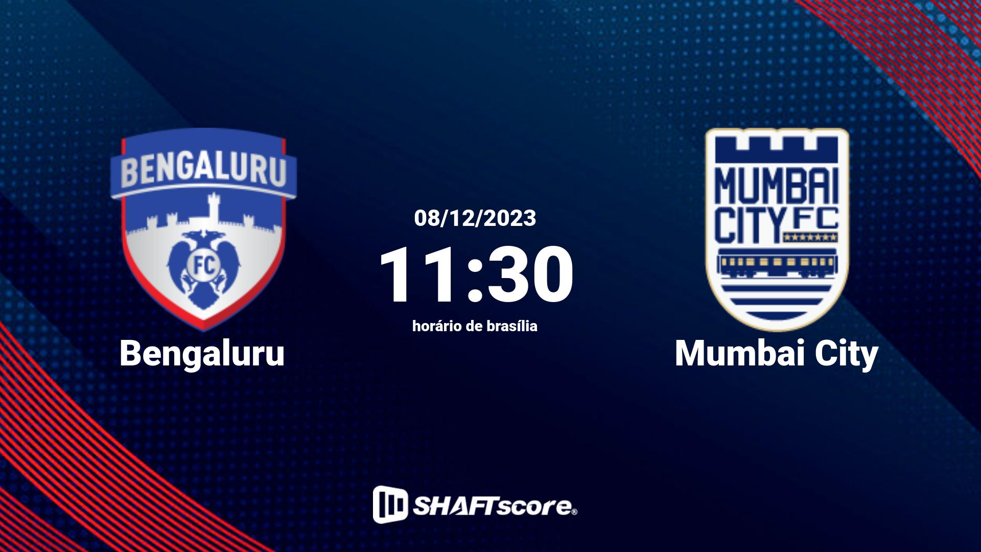 Estatísticas do jogo Bengaluru vs Mumbai City 08.12 11:30