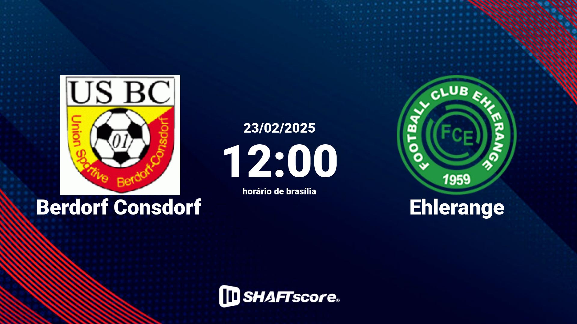 Estatísticas do jogo Berdorf Consdorf vs Ehlerange 23.02 12:00