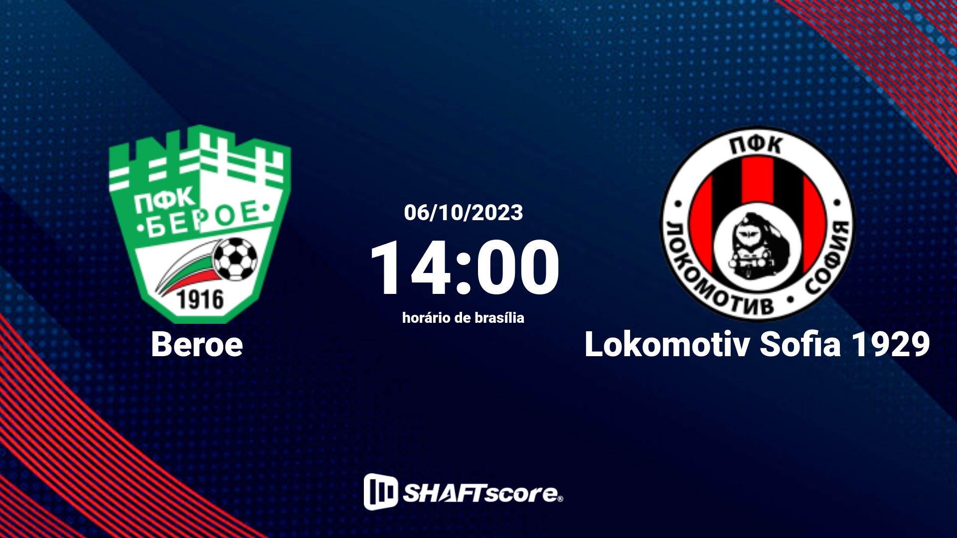 Estatísticas do jogo Beroe vs Lokomotiv Sofia 1929 06.10 14:00