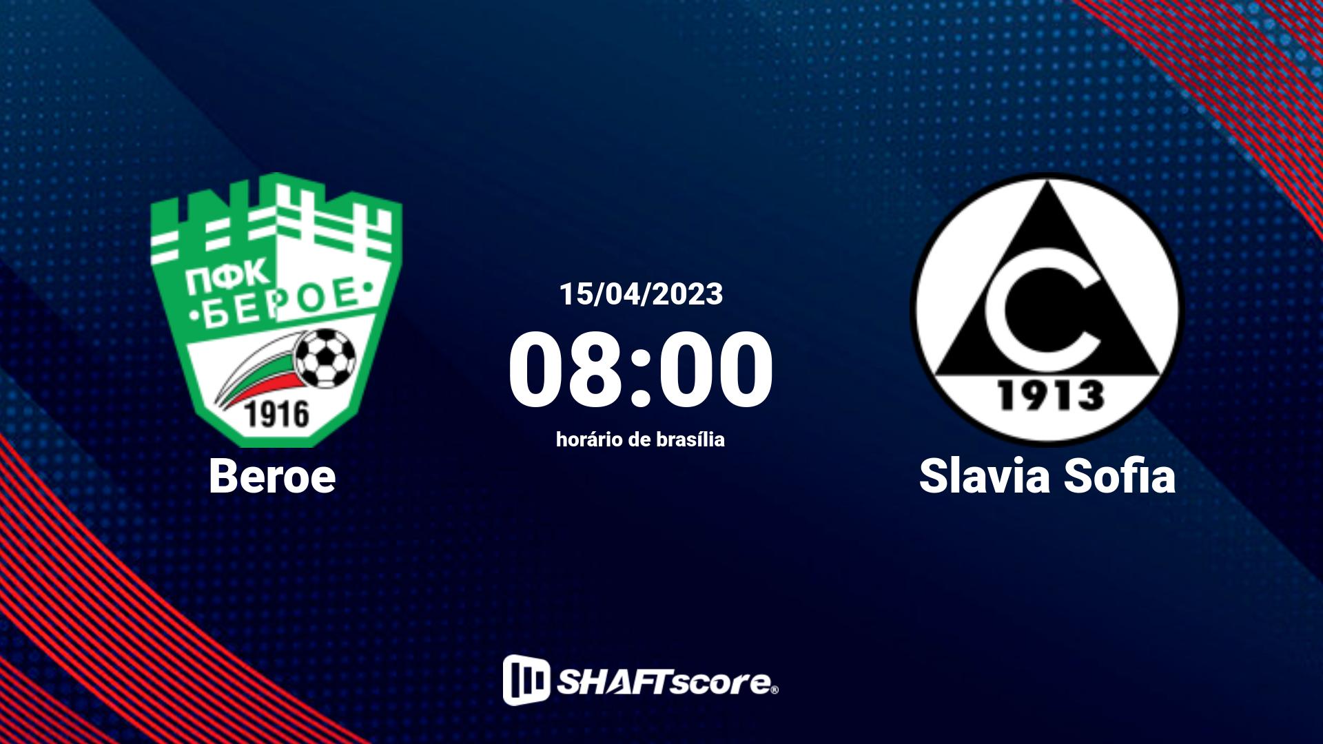 Estatísticas do jogo Beroe vs Slavia Sofia 15.04 08:00