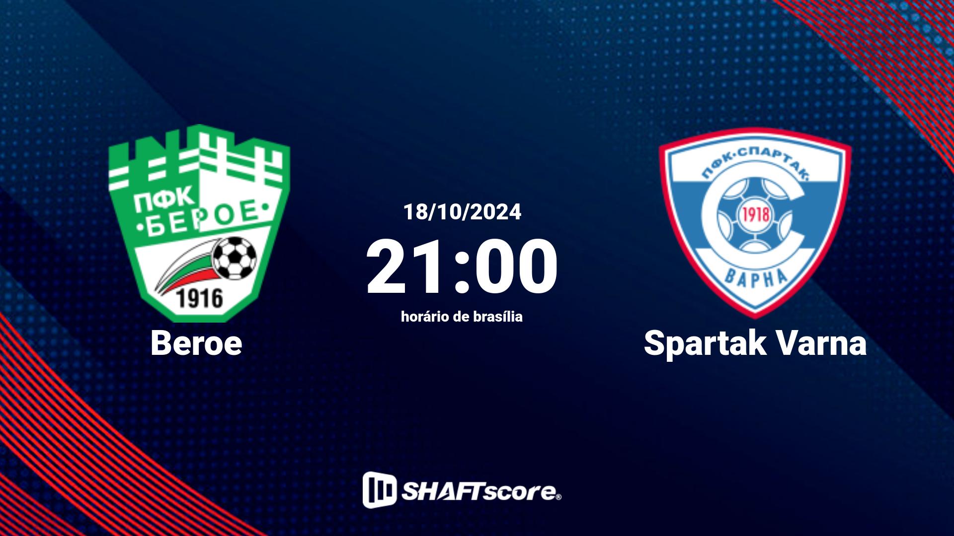 Estatísticas do jogo Beroe vs Spartak Varna 18.10 21:00