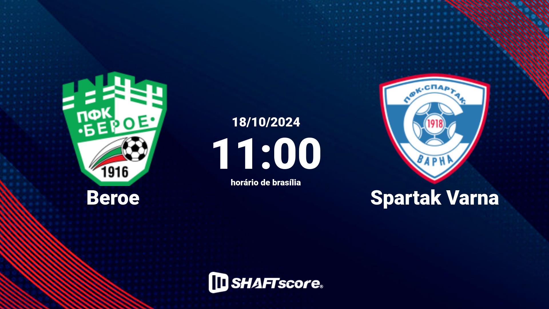 Estatísticas do jogo Beroe vs Spartak Varna 18.10 11:00