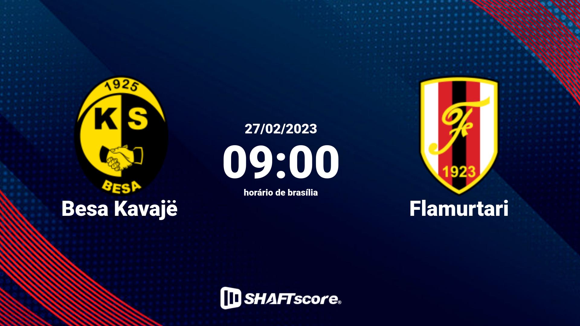 Estatísticas do jogo Besa Kavajë vs Flamurtari 27.02 09:00