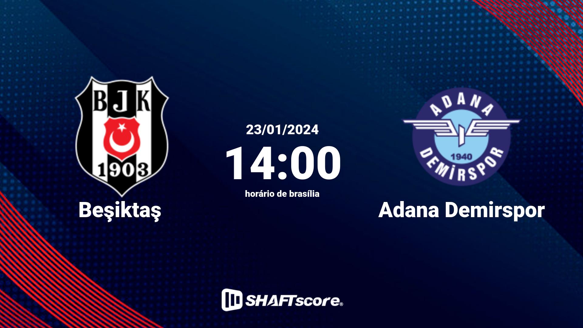 Estatísticas do jogo Beşiktaş vs Adana Demirspor 23.01 14:00