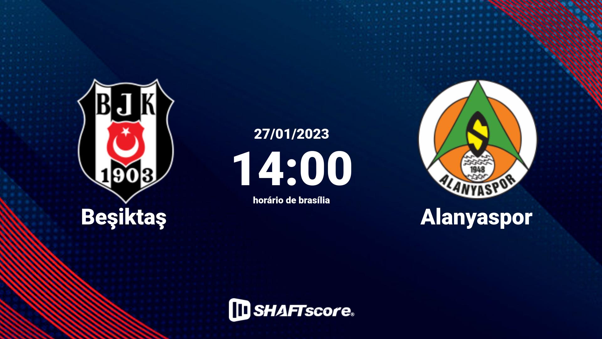 Estatísticas do jogo Beşiktaş vs Alanyaspor 27.01 14:00