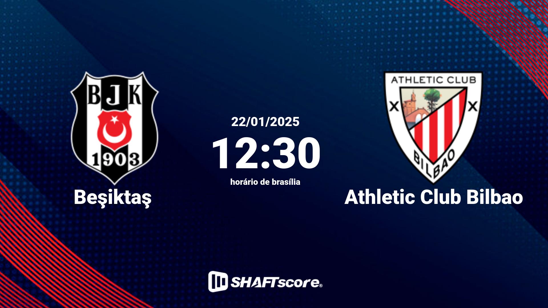 Estatísticas do jogo Beşiktaş vs Athletic Club Bilbao 22.01 12:30