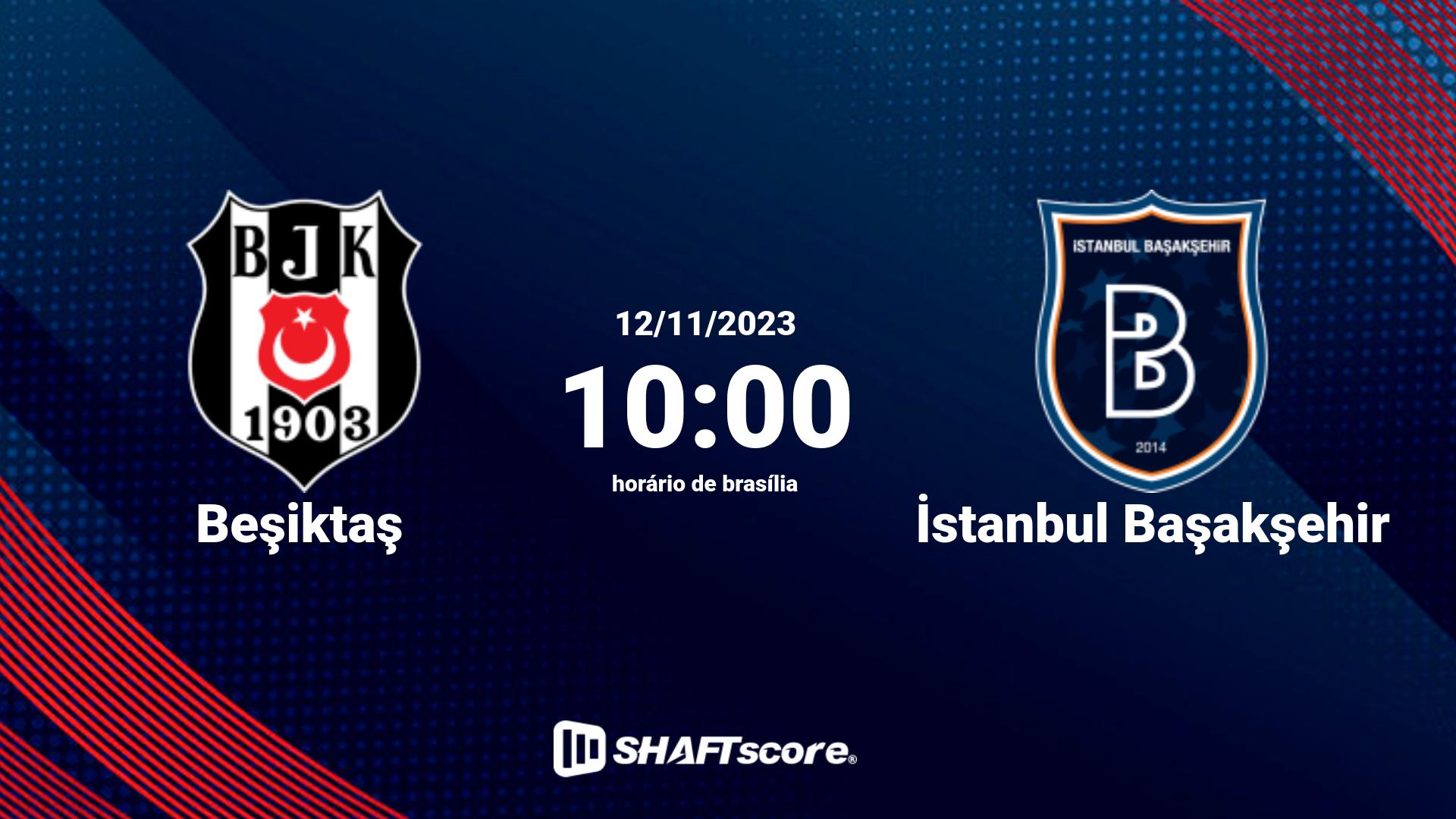 Estatísticas do jogo Beşiktaş vs İstanbul Başakşehir 12.11 10:00