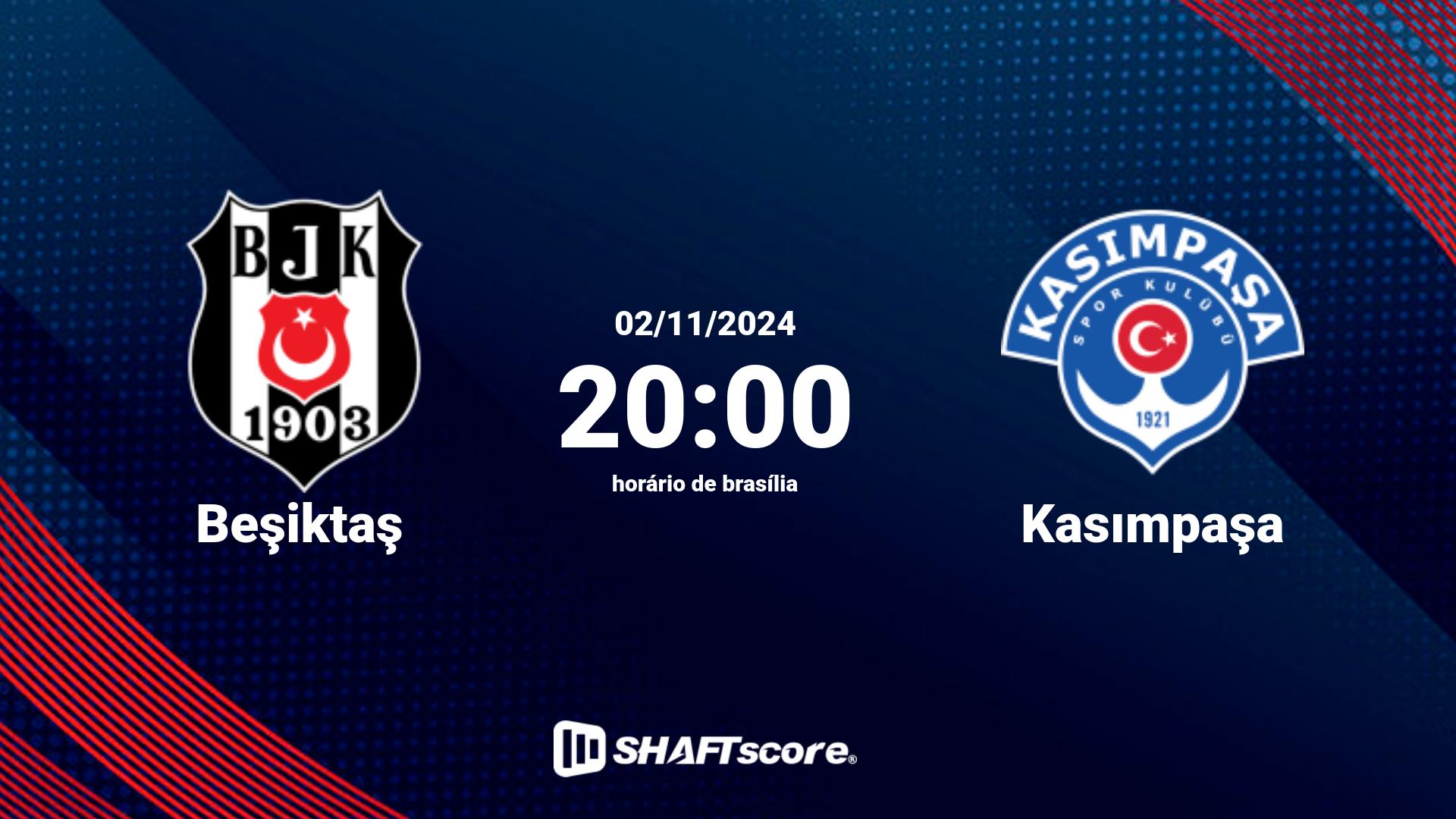 Estatísticas do jogo Beşiktaş vs Kasımpaşa 02.11 20:00