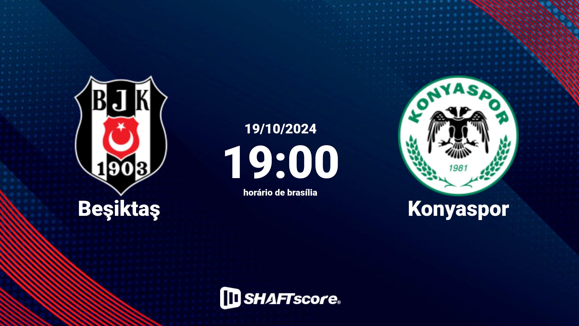 Estatísticas do jogo Beşiktaş vs Konyaspor 19.10 19:00