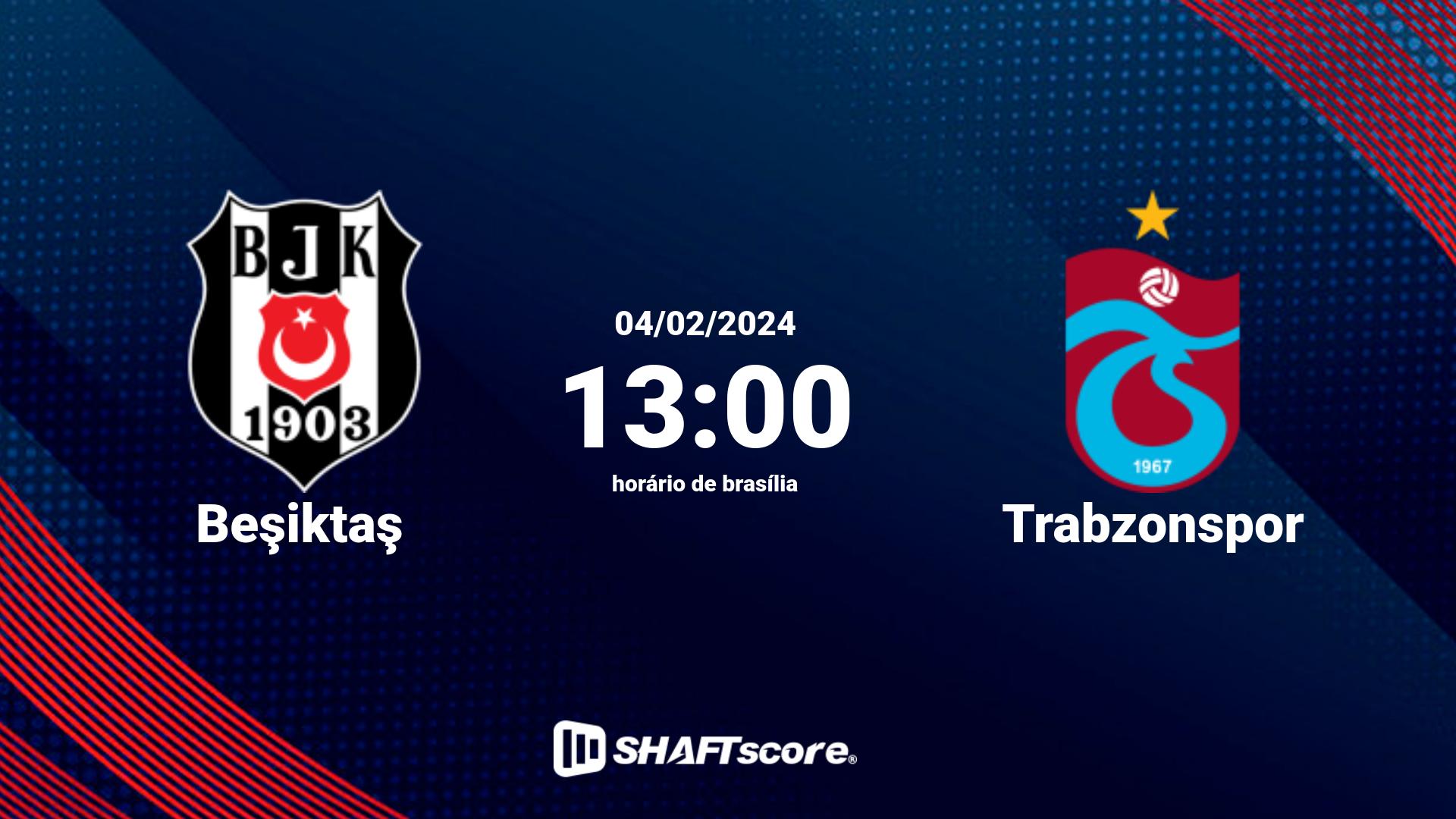 Estatísticas do jogo Beşiktaş vs Trabzonspor 04.02 13:00