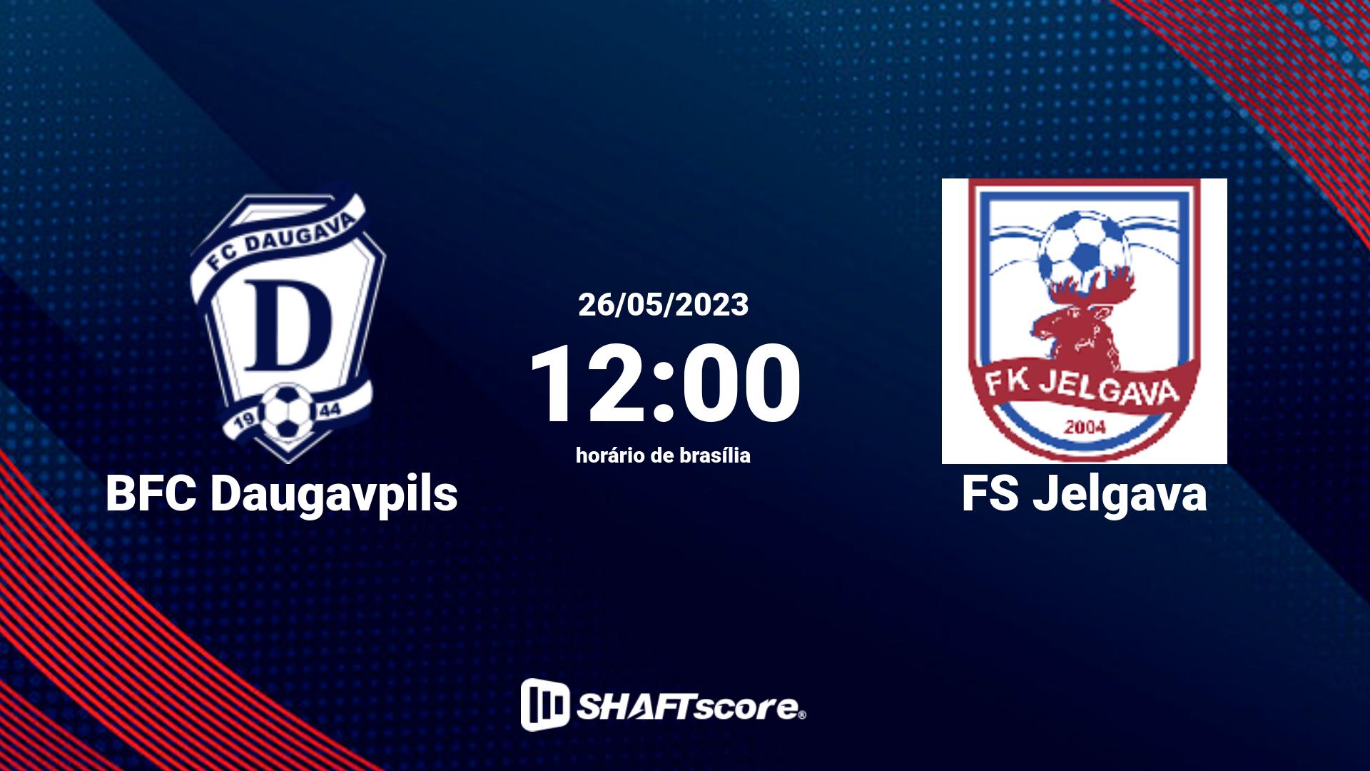 Estatísticas do jogo BFC Daugavpils vs FS Jelgava 26.05 12:00