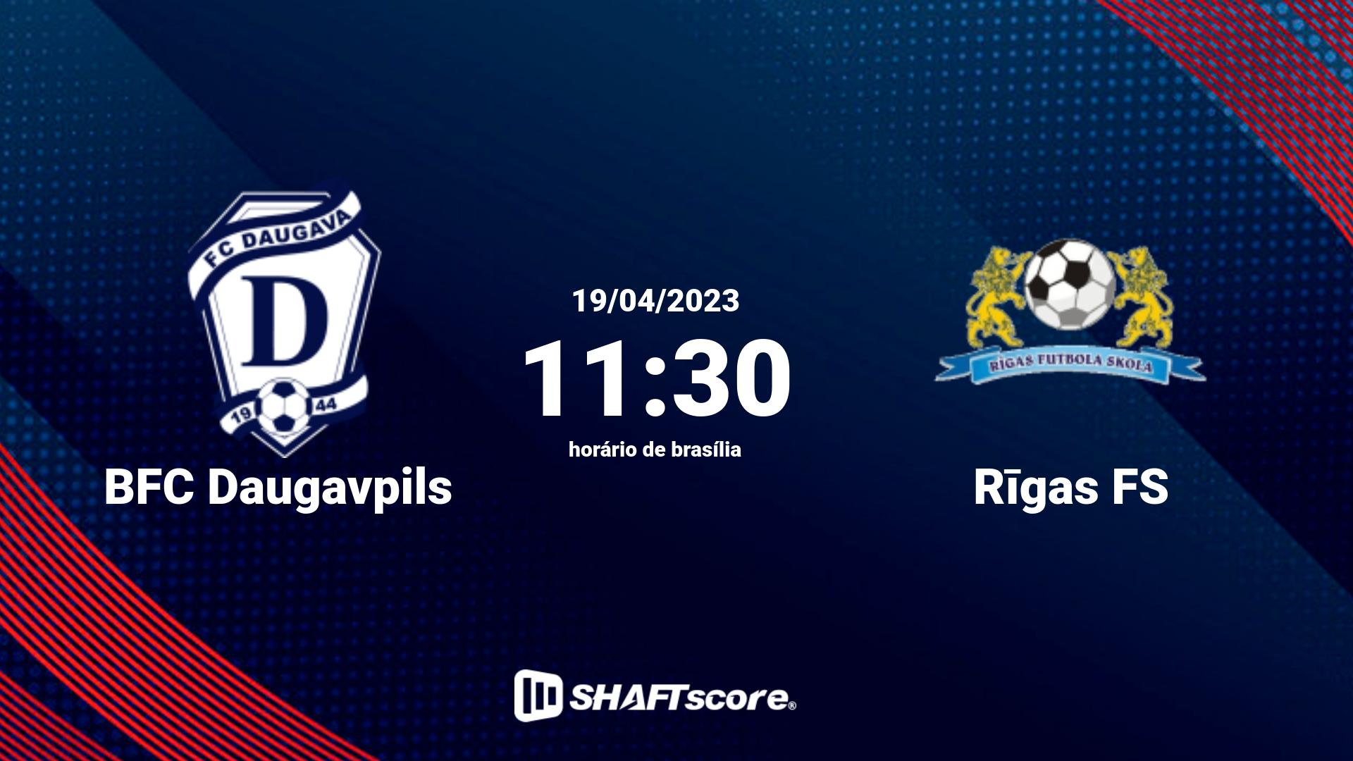 Estatísticas do jogo BFC Daugavpils vs Rīgas FS 19.04 11:30