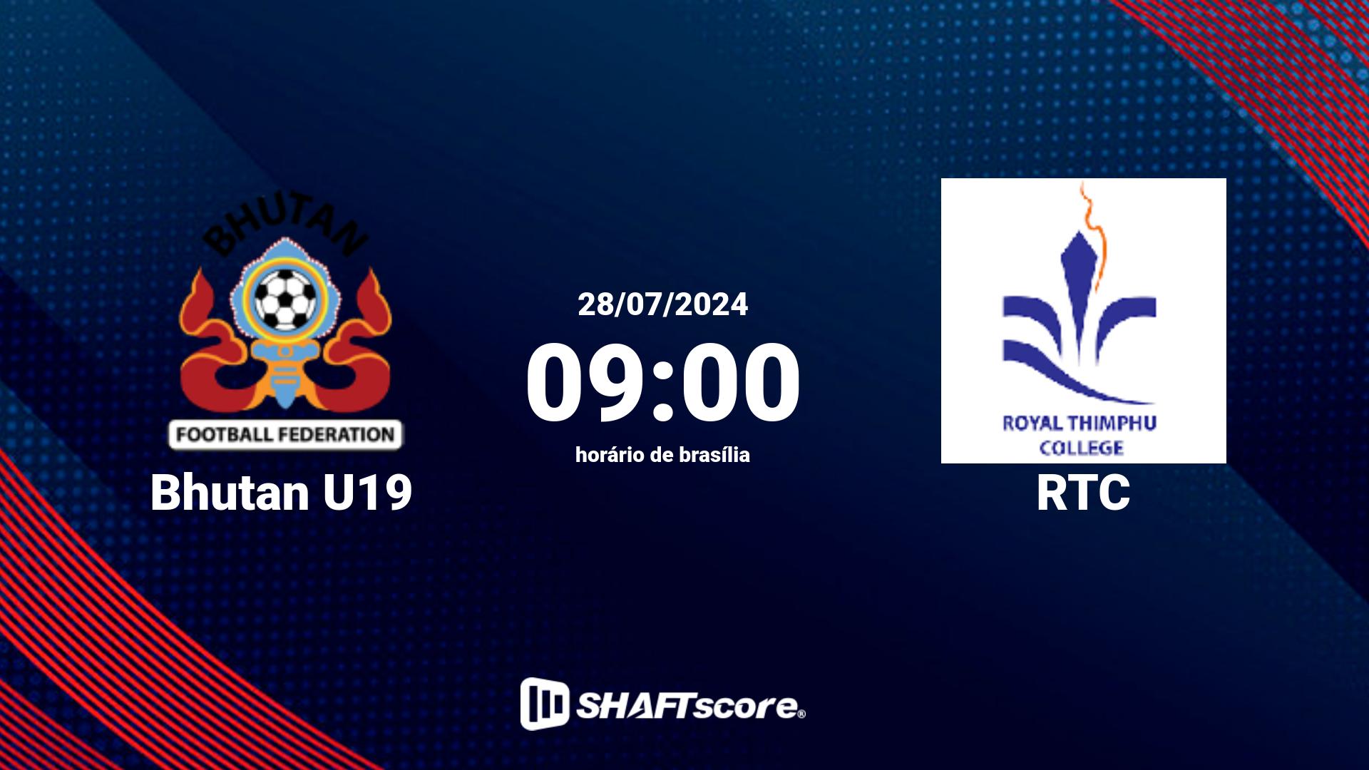 Estatísticas do jogo Bhutan U19 vs RTC 28.07 09:00