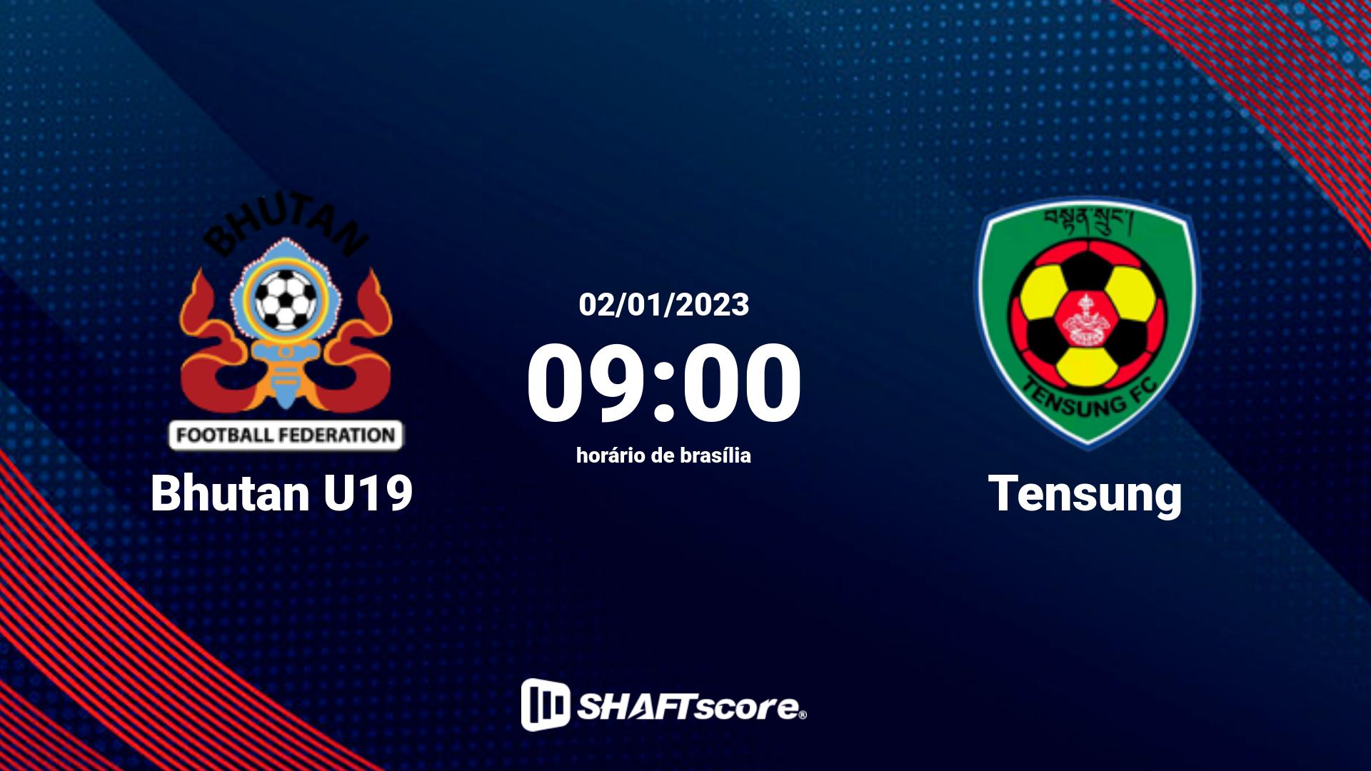 Estatísticas do jogo Bhutan U19 vs Tensung 02.01 09:00