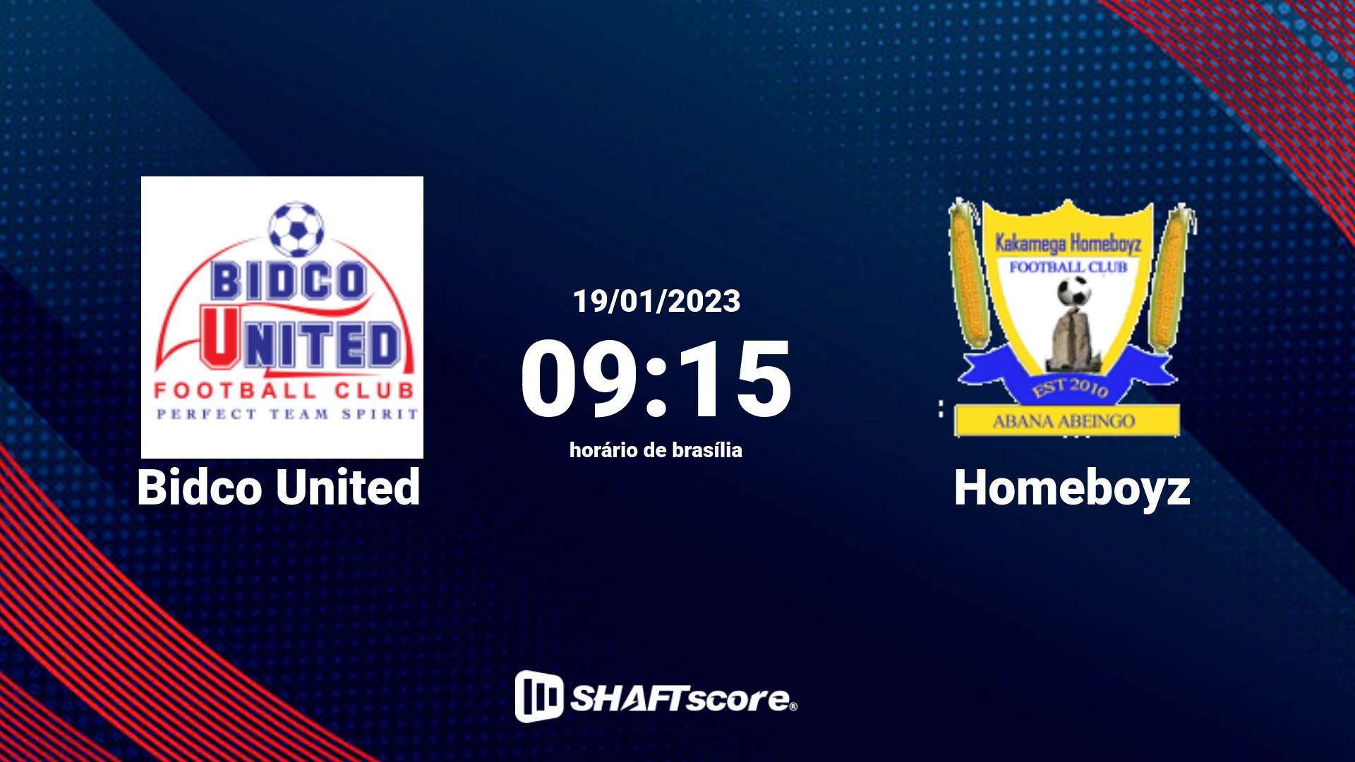 Estatísticas do jogo Bidco United vs Homeboyz 19.01 09:15