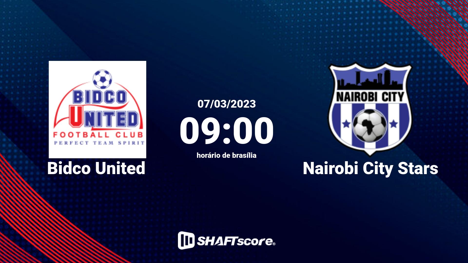 Estatísticas do jogo Bidco United vs Nairobi City Stars 07.03 09:00