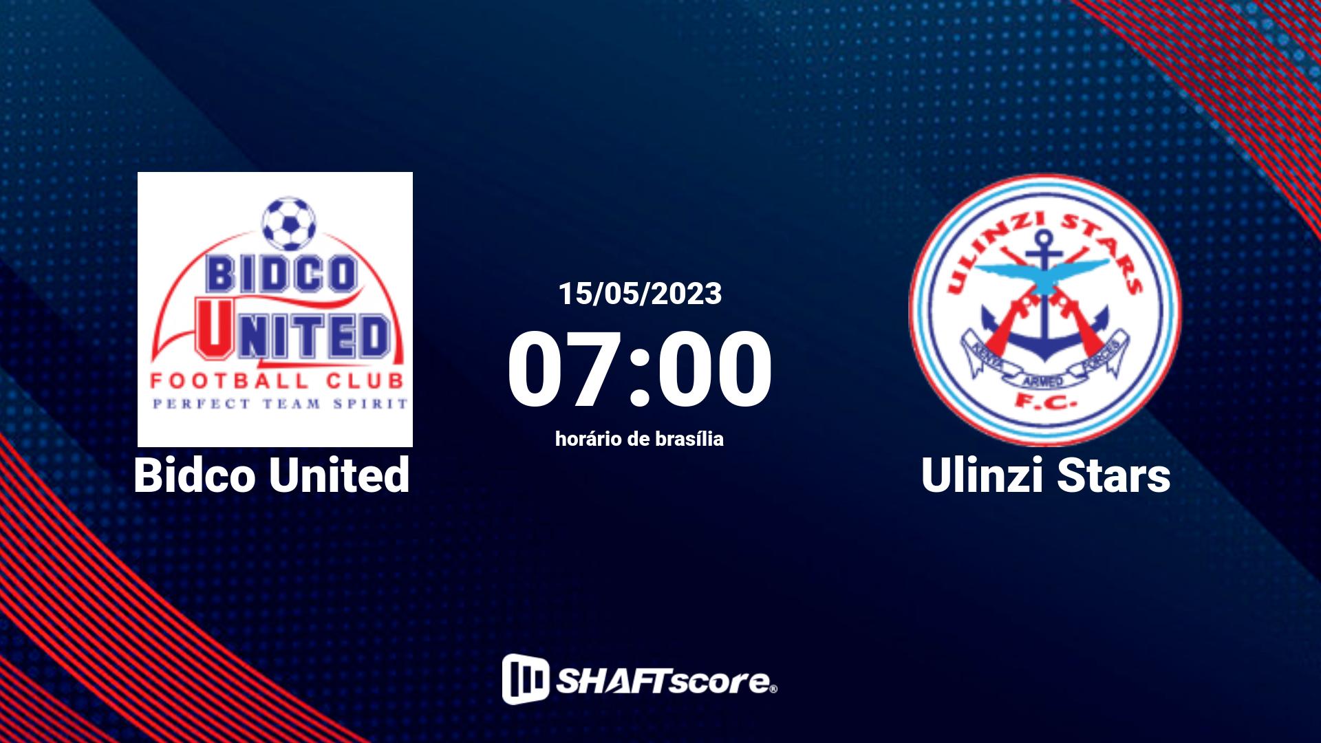 Estatísticas do jogo Bidco United vs Ulinzi Stars 15.05 07:00