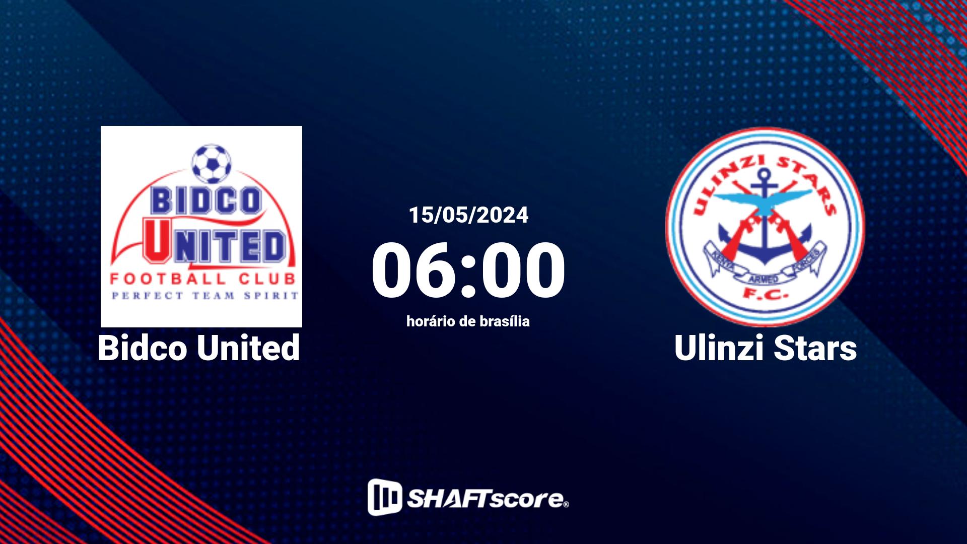 Estatísticas do jogo Bidco United vs Ulinzi Stars 15.05 06:00