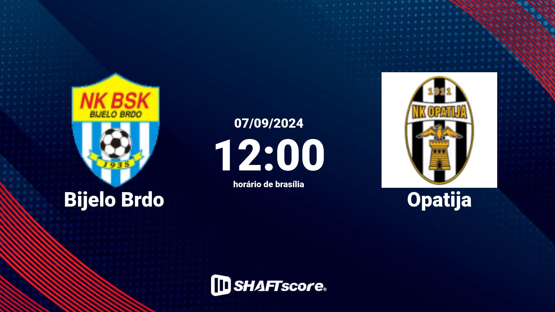 Estatísticas do jogo Bijelo Brdo vs Opatija 07.09 12:00