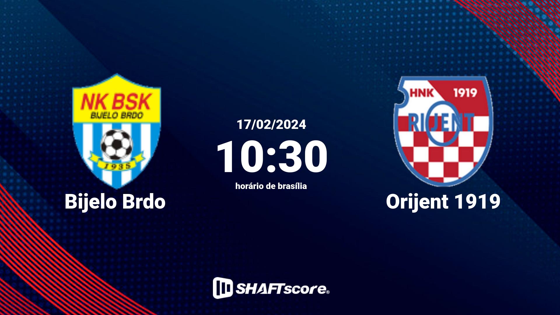 Estatísticas do jogo Bijelo Brdo vs Orijent 1919 17.02 10:30