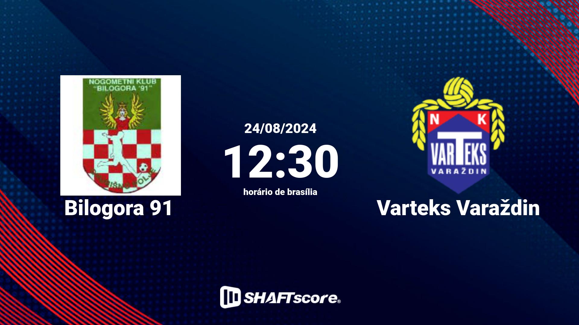 Estatísticas do jogo Bilogora 91 vs Varteks Varaždin 24.08 12:30