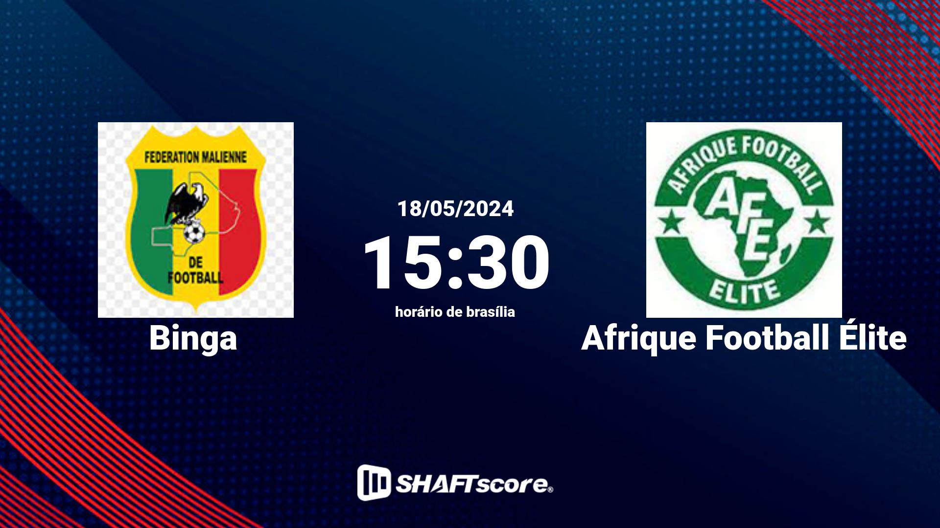 Estatísticas do jogo Binga vs Afrique Football Élite 18.05 15:30